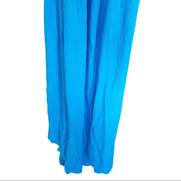 NWT GAP Crinkle Cut Sleeveless Midi Dress With Front Tie Belt Blue Size XS - Picture 8 of 11